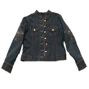 (FRENCH CUFF) WOMEN'S DENIM JACKET SIZE PS COLOR BLUE.